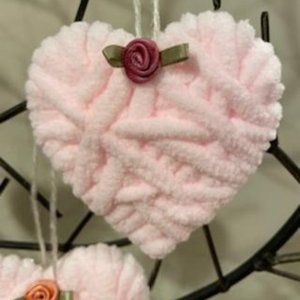Hearts.  New Pink Heart Ornaments.  Set of 6.